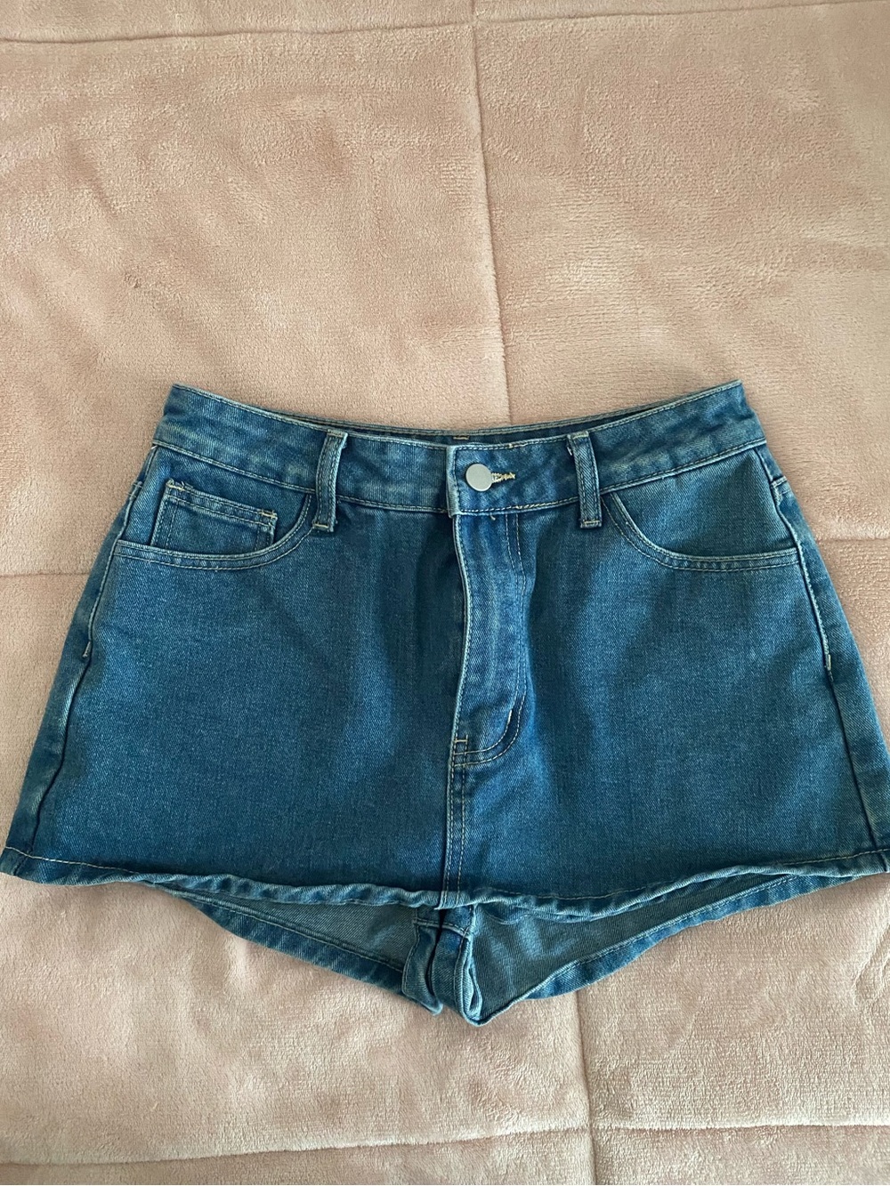 SHEIN Dark Blue High-Rise Denim Skort